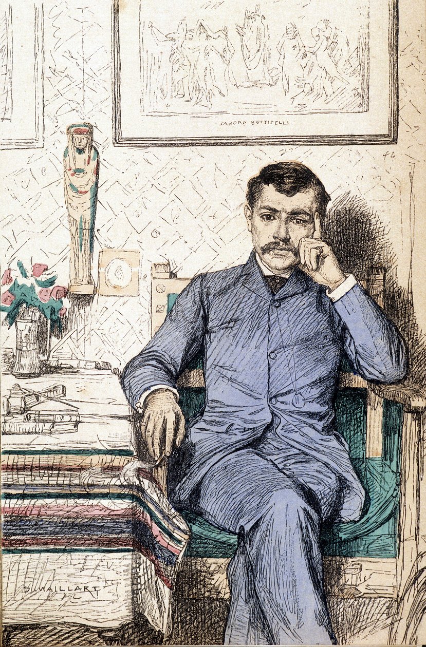 Portrait of Paul Bourget, French novelist (1852-1935) by Diogene Ulysse Napoleon Maillart