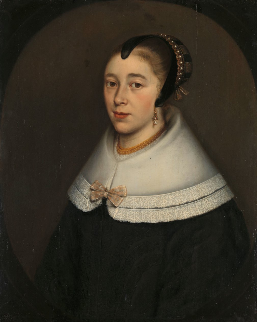 Portrait of a Woman, thought to be Catharina Kettingh (1626/27-73), Wife of Bartholomeus Vermuyden by Dirck Craey