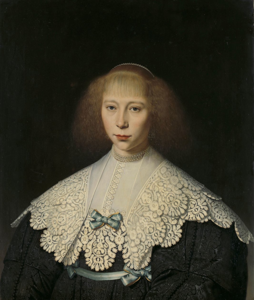 Agatha Geelvinck (1617-38). First Wife of Frederik Dircksz Alewijn by Dirck Dircksz. van Santvoort