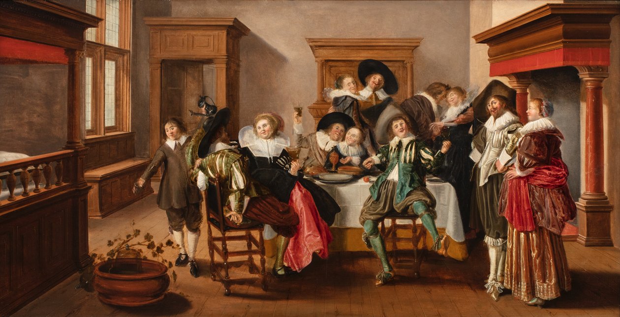 A Merry Making Company in an Interior by Dirck Hals