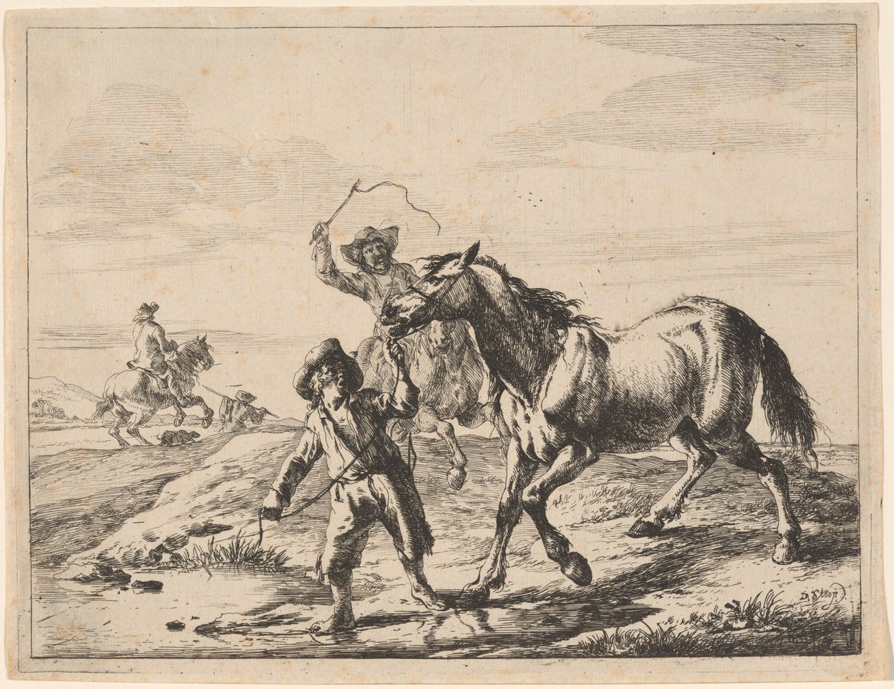 A Boy Taking a Horse to Drink by Dirck Stoop