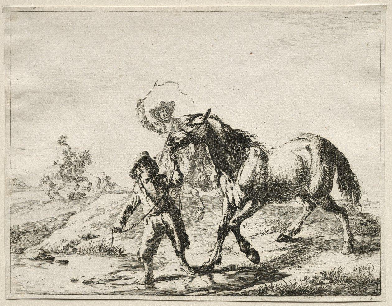 A Boy Taking a Horse to Drink by Dirck Stoop