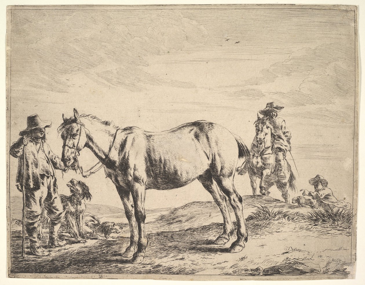 Man Holding a Horse by the Bridle by Dirck Stoop