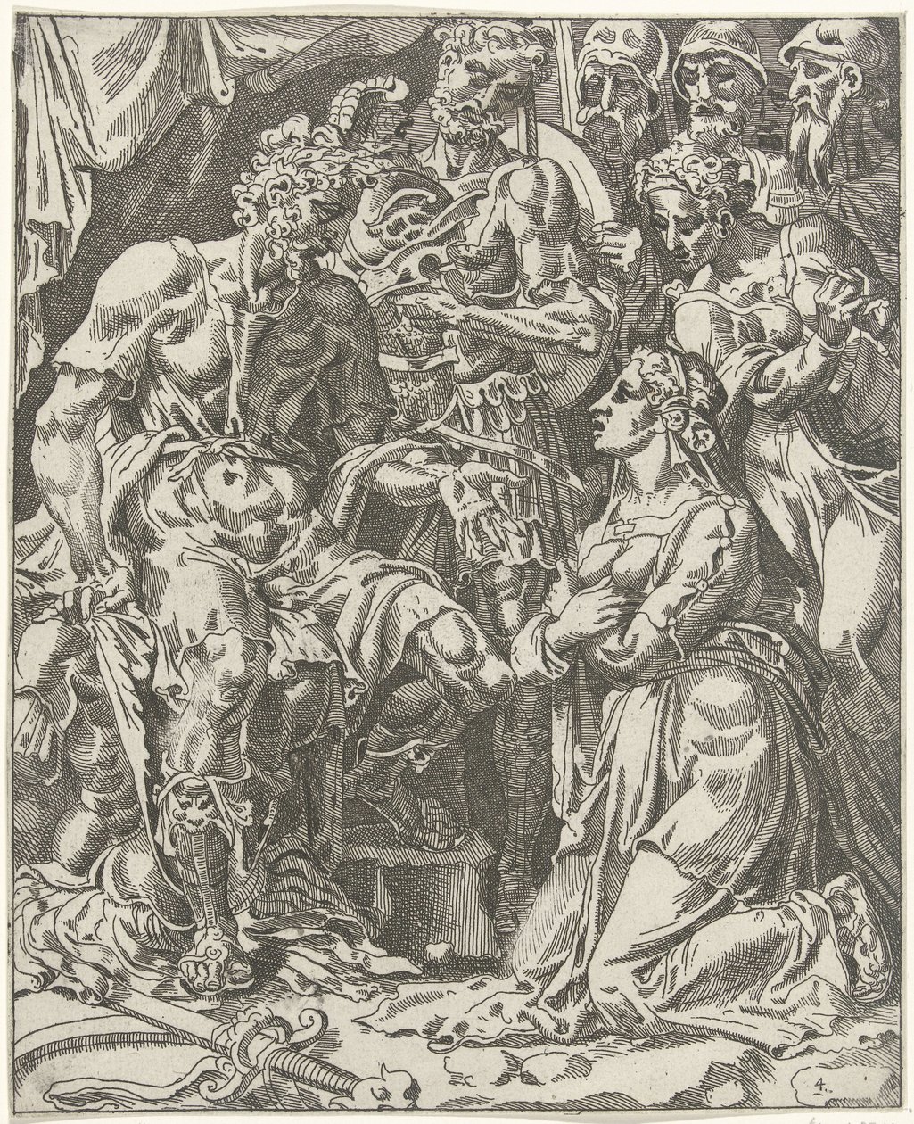 Judith before Holofernes by Dirck Volckertsz. Coornhert (attributed to)