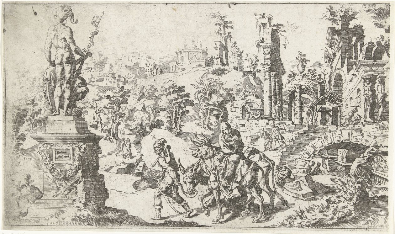 Flight into Egypt by Dirck Volckertsz. Coornhert (attributed to)