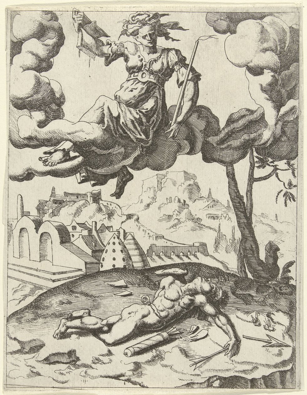 Faith Overcomes Sensual Love (Triumphs of Petrarch) by Dirck Volckertsz. Coornhert (possibly)