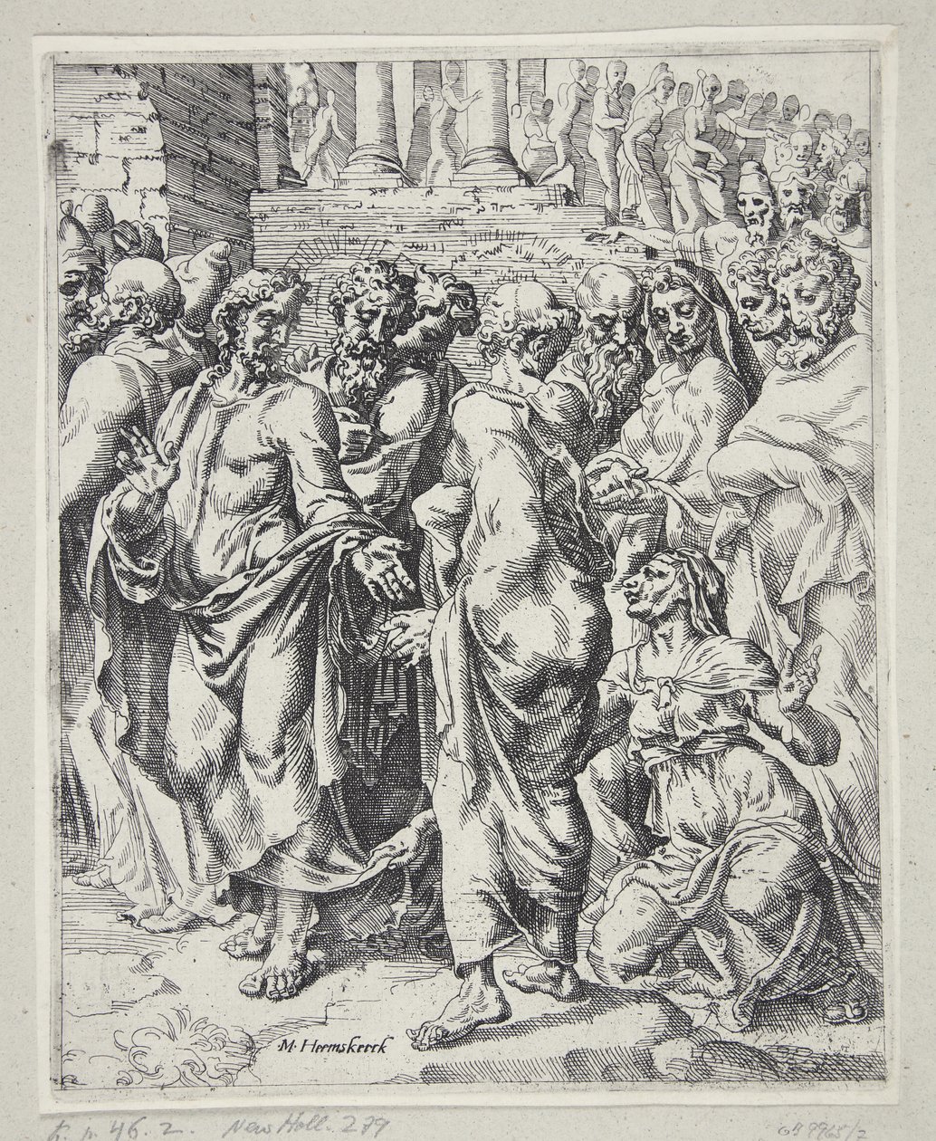 Christ and the Woman Who Was Cured of the Issue of Blood by Dirck Volckertsz. Coornhert
