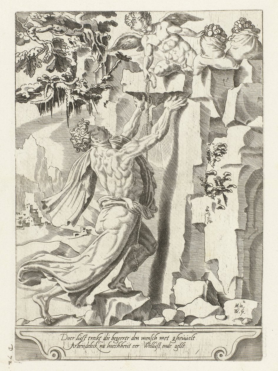 Man Carried Away by Blind Desire and Hope for Wealth (Futility of Hope for Money) by Dirck Volckertsz. Coornhert