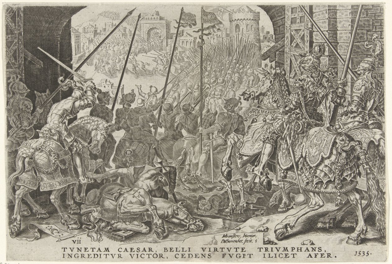 Capture of Tunis, 1535 (Victories of Charles V series) by Dirck Volckertsz. Coornhert