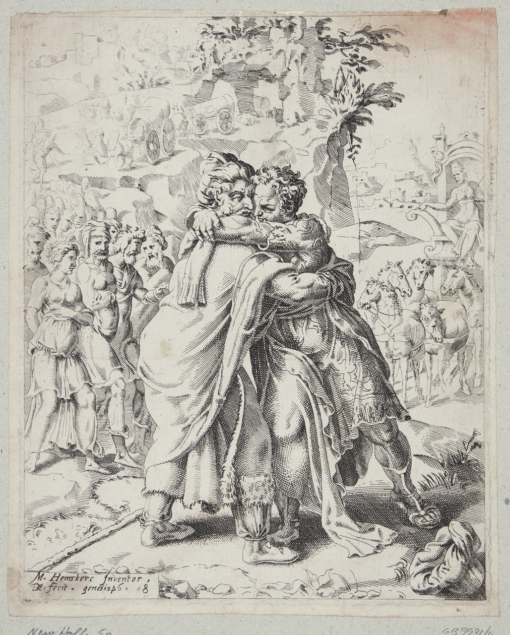 Joseph Embracing His Father by Dirck Volckertsz. Coornhert