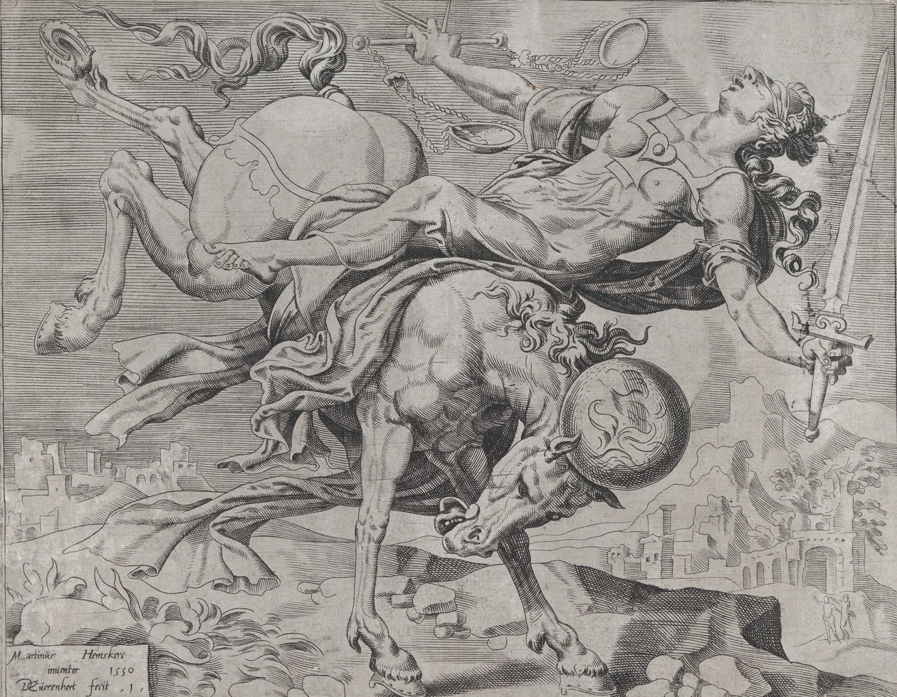 The World Disposing of Justice, from The Unrestrained World, Plate 1 by Dirck Volkertsen Coornhert