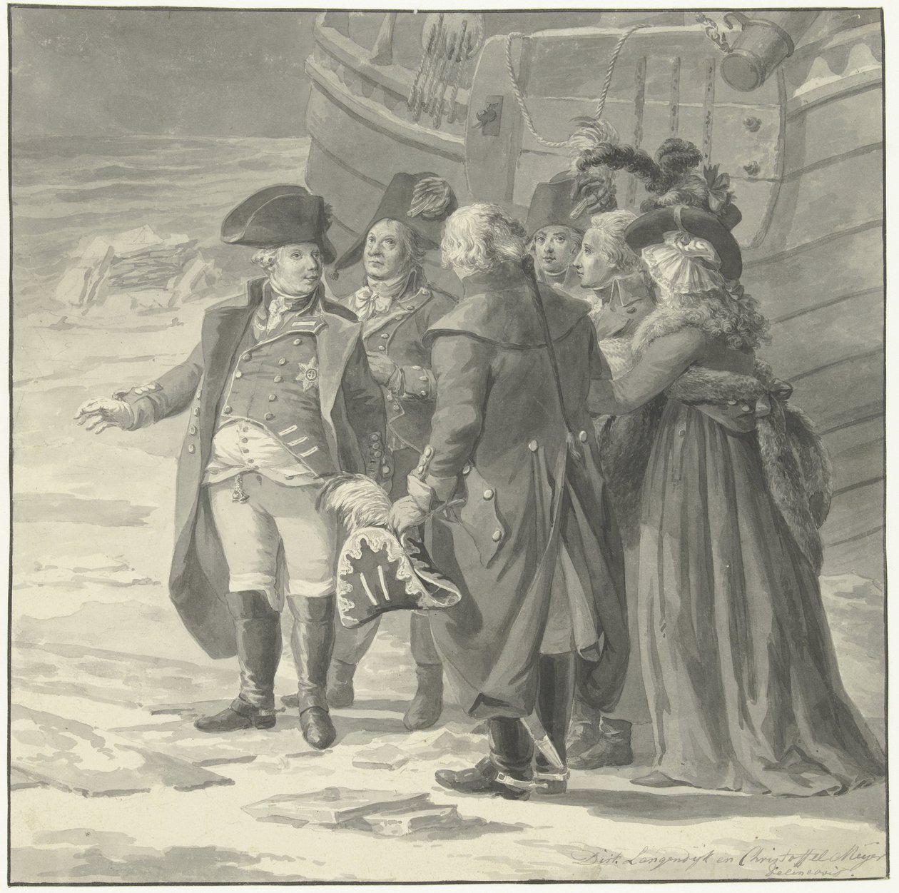 The Departure of William V to England, 18 January 1795 by Dirk Langendijk