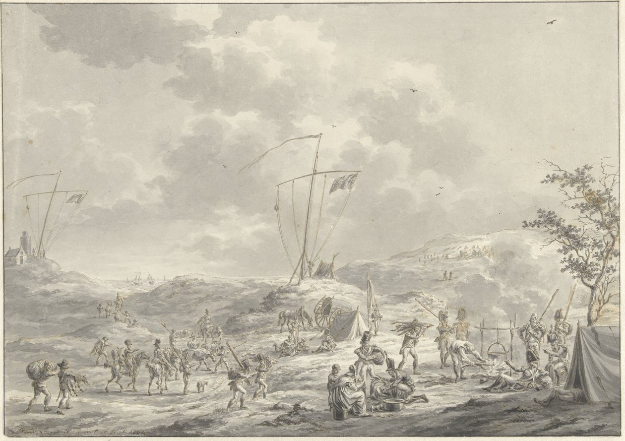 Camp of the Russian Army at Callantsoog in 1799 by Dirk Langendijk