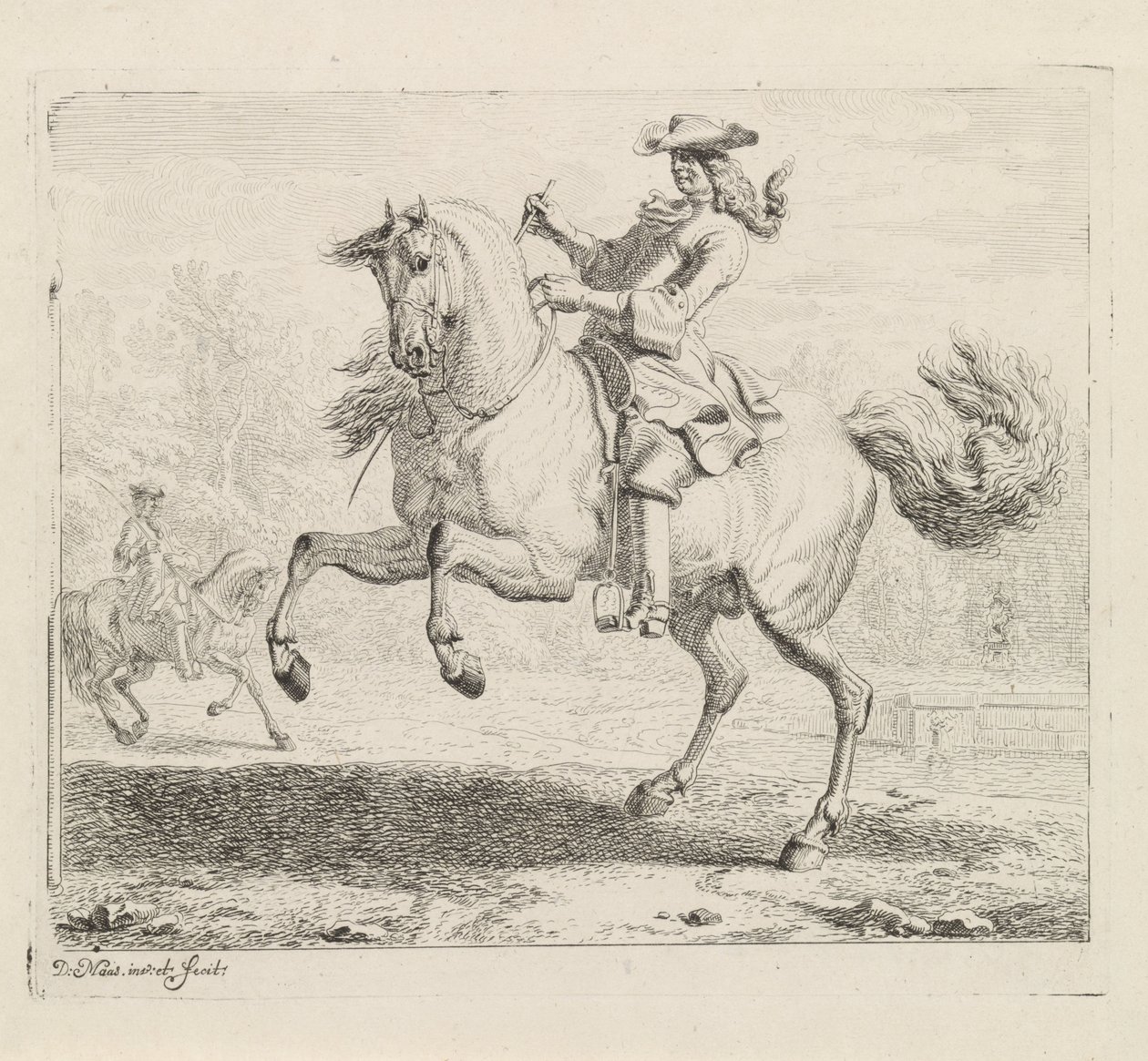 Rearing Horse with Rider by Dirk Maas