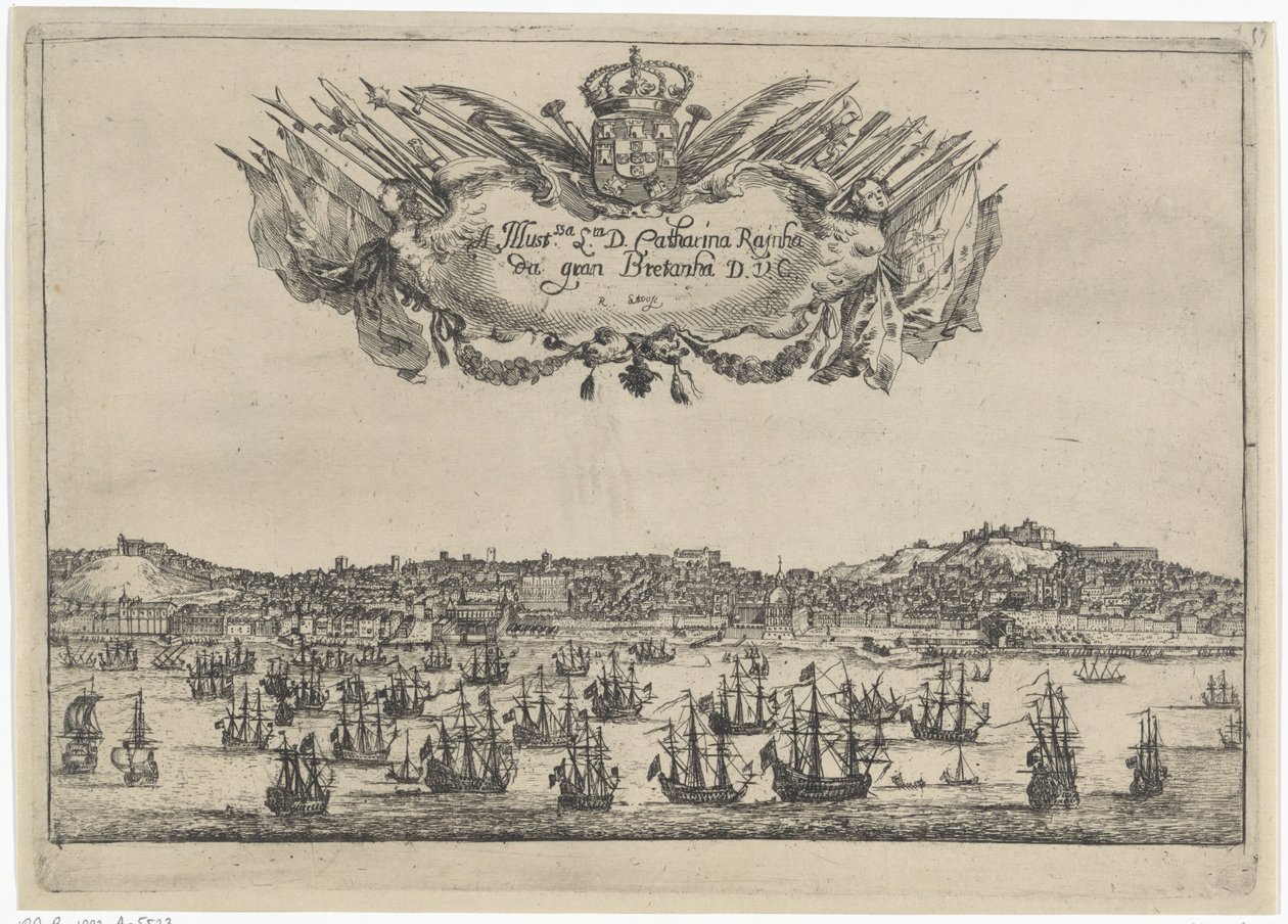 View of the City and Harbor of Lisbon by Dirk Stoop