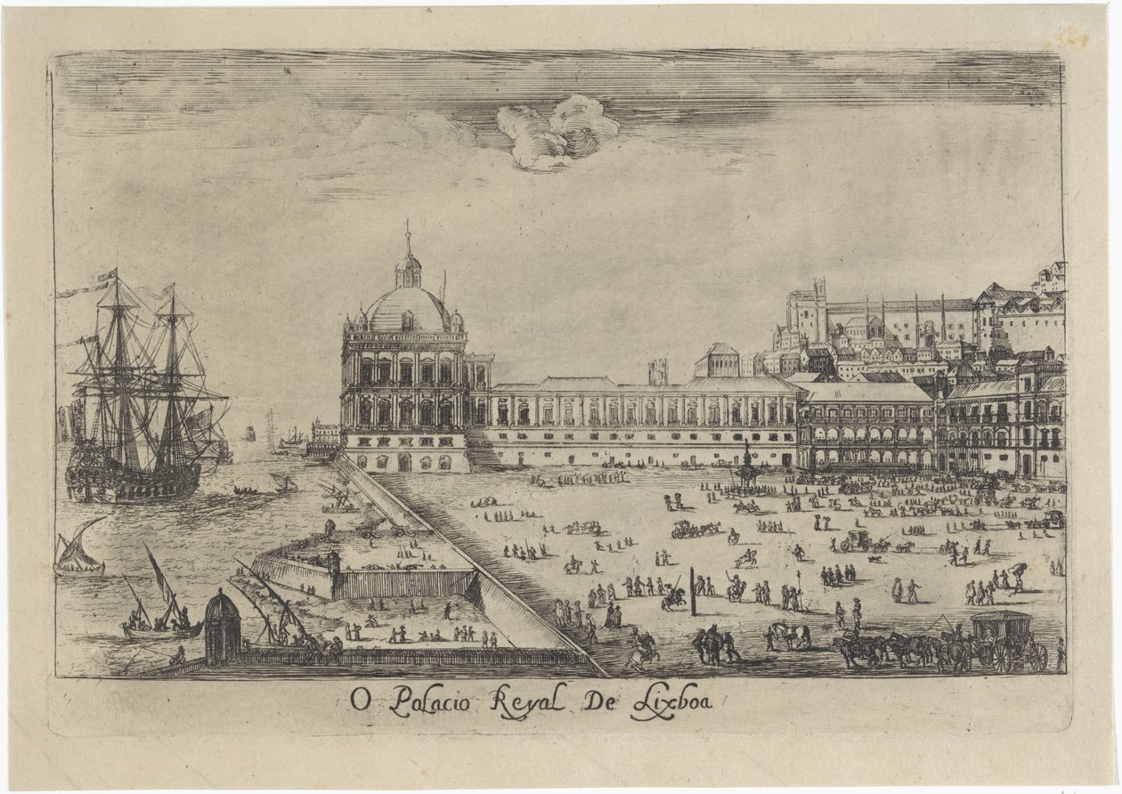 View of the Royal Palace in Lisbon (series title: Views of Lisbon) by Dirk Stoop