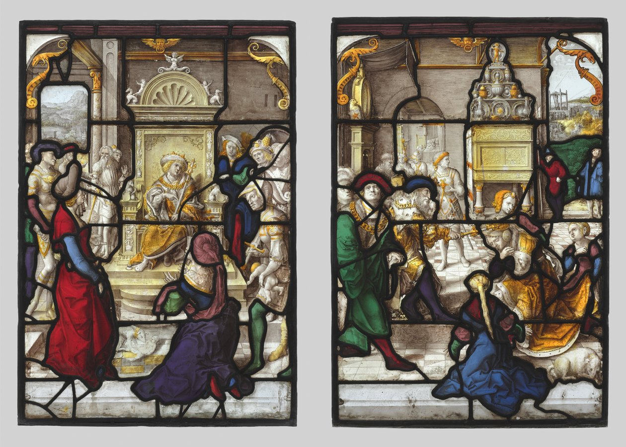 The Judgment of Solomon and Esther before Ahasuerus (pair) by Dirk Vellert