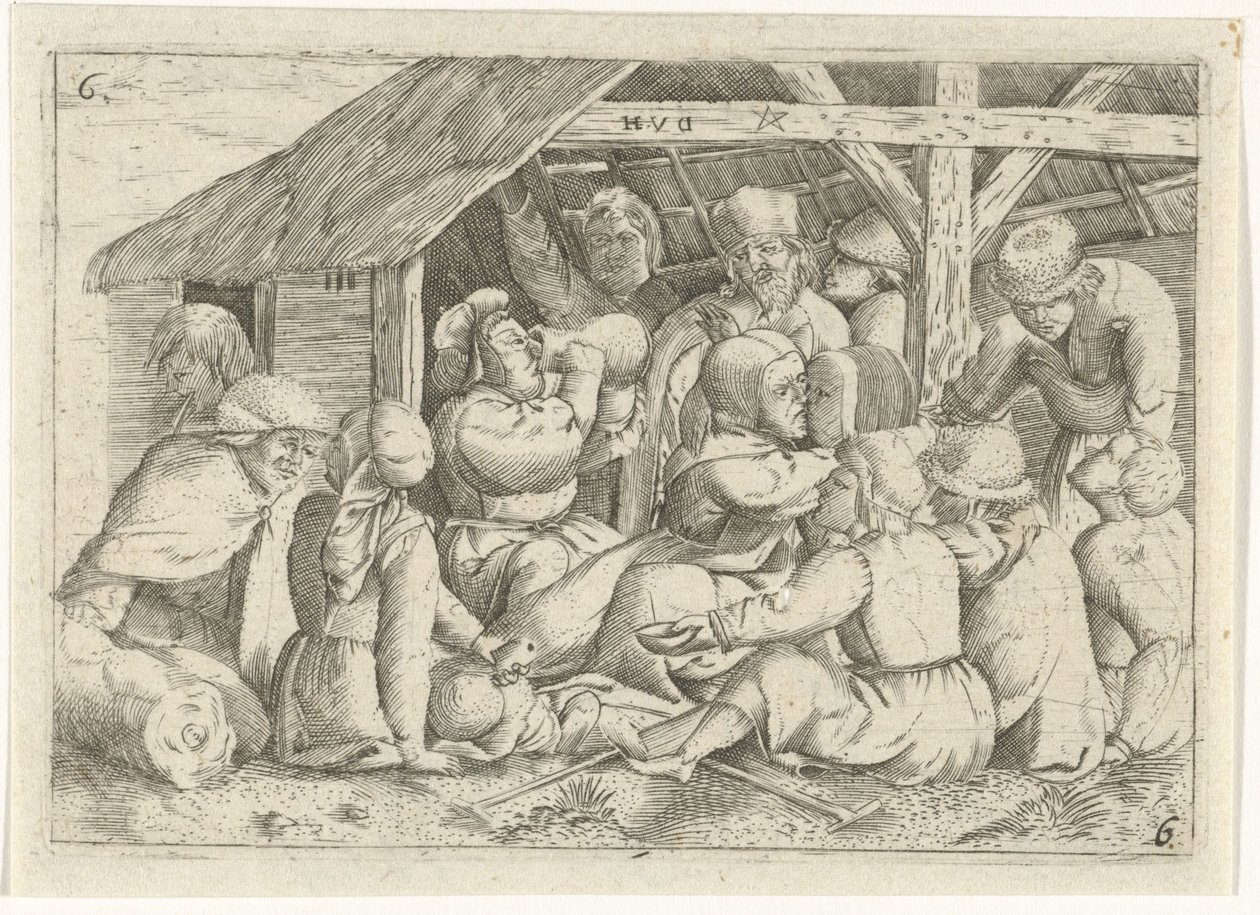 Beggars at a Meal in a Hut by Dirk van Hoogstraten