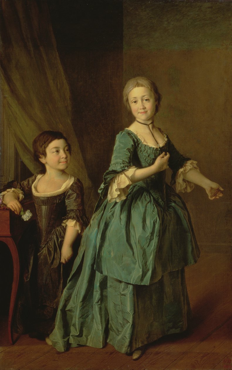 Portrait of Feodosia Rzhevskaya and Nastasia Davydova, 1772 by Dmitri Grigorievich Levitsky