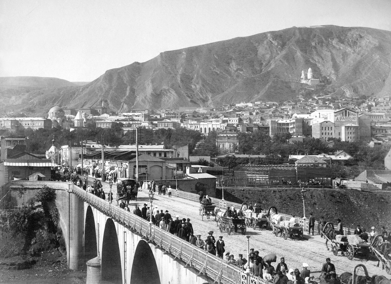 Tbilisi in the 19th Century, Mikhail Vorontsov Bridge by Dmitri Ivanovich Yermakov