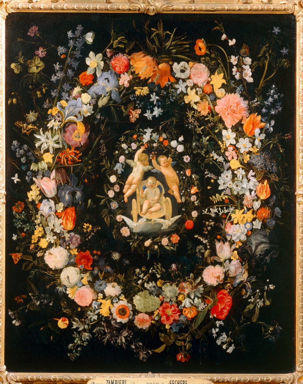 The Triumph of Love with a Surrounding of Flowers by Domenichino (1581 1641)