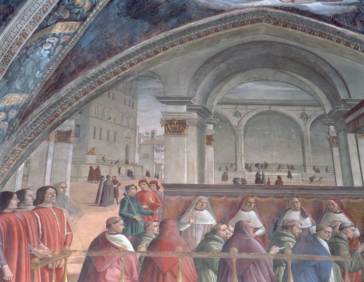 The Loggia and Palazzo della Signoria, Sassetti Chapel (detail) by Domenico Ghirlandaio