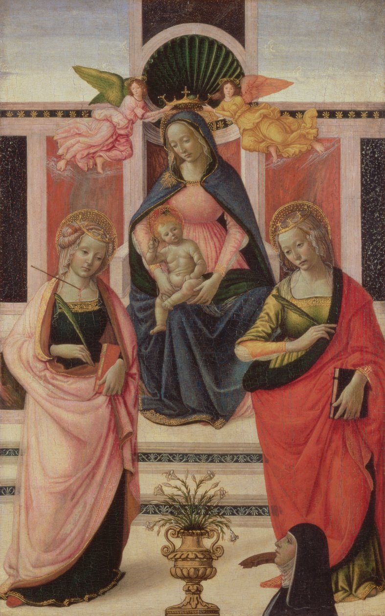 Virgin and Child Enthroned with St. Ursula and St. Catherine, 1480-1500 by Domenico Ghirlandaio