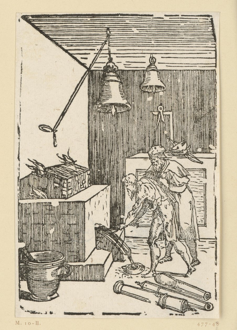 The Casting of Bells and Cannons. From the series "De re metallica". by Domenico Beccafumi