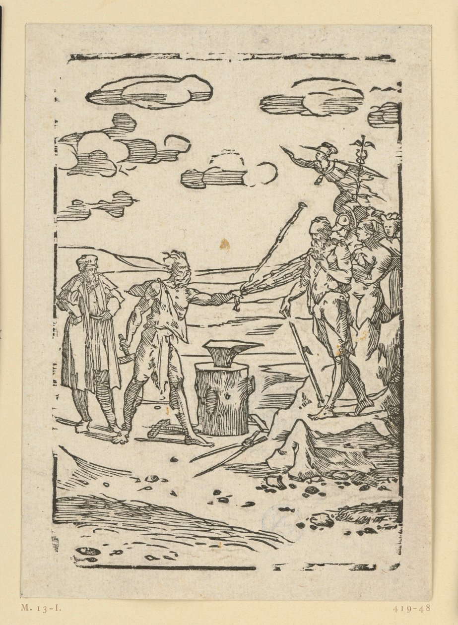 The Metals Shall Be Forged. Hephaestus (Vulcan) Leads the Metals to the Anvil. From the Series 