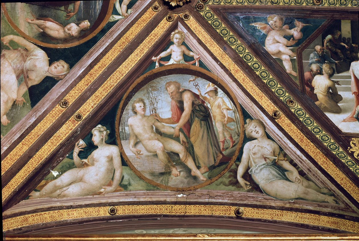 Prometheus Creating Man Under the Gaze of Mercury by Domenico Beccafumi