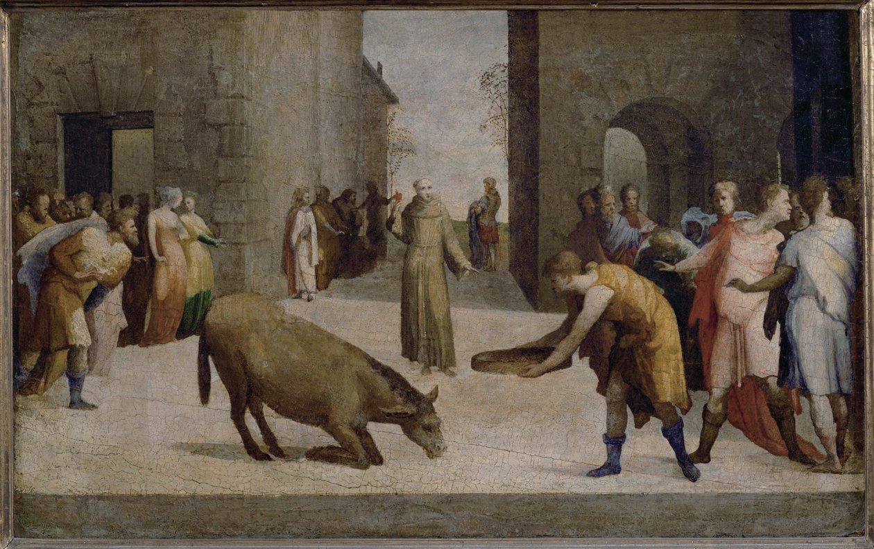 Saint Anthony of Padua and the Miracle of the Mule by Domenico Beccafumi