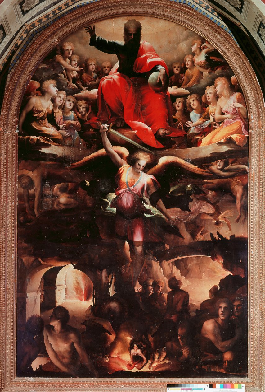 Saint Michael Chasing Rebel Angels by Domenico Beccafumi