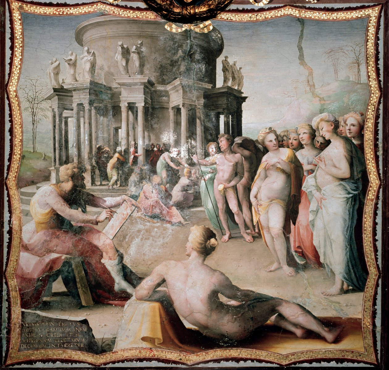 Zeuxis Painting the Portrait of Helene for the Temple of Hera in Crotone by Domenico Beccafumi