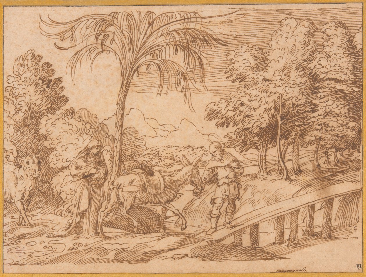 The Flight into Egypt by Domenico Campagnola