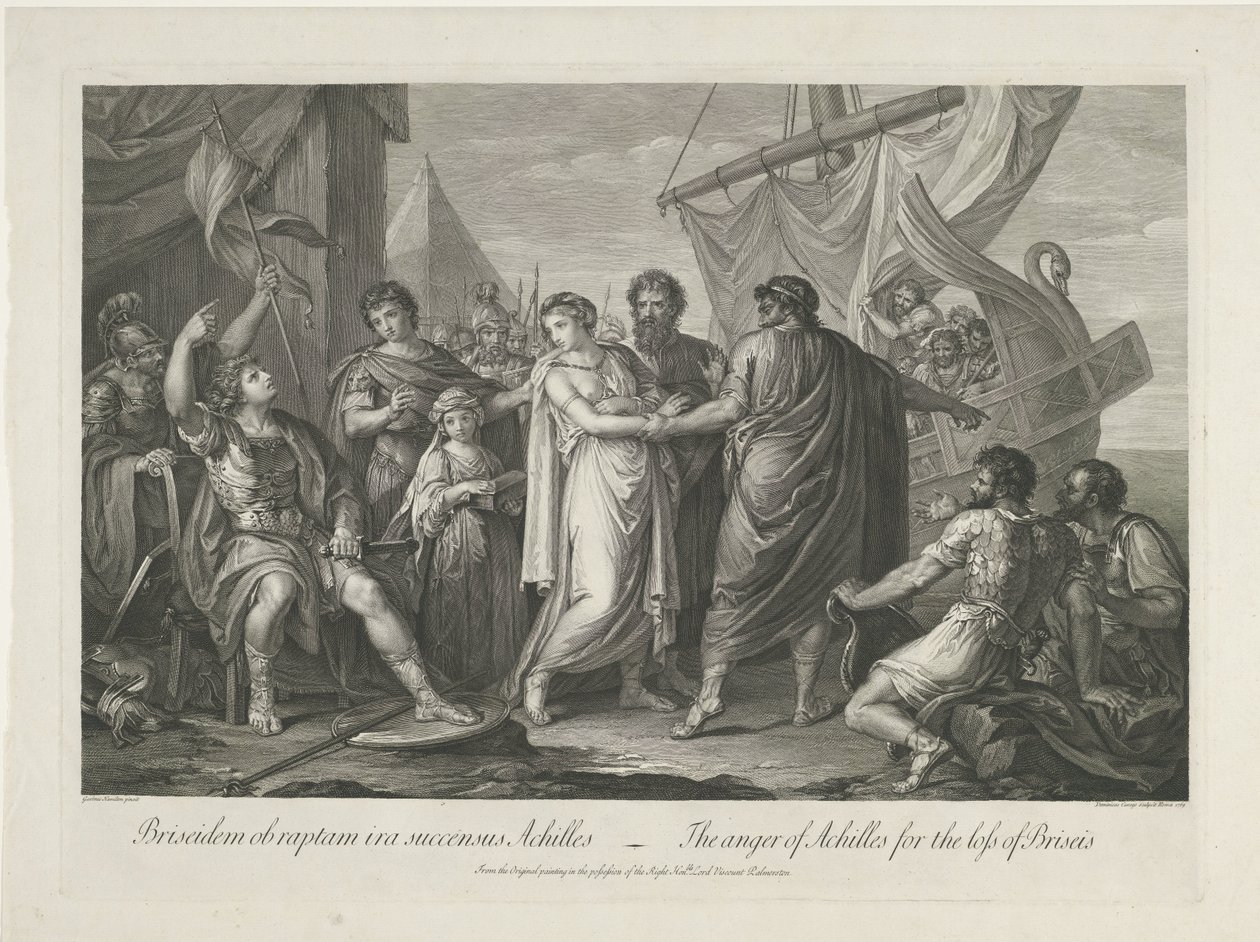 Achilles Angry Over the Loss of Briseis by Domenico Cunego
