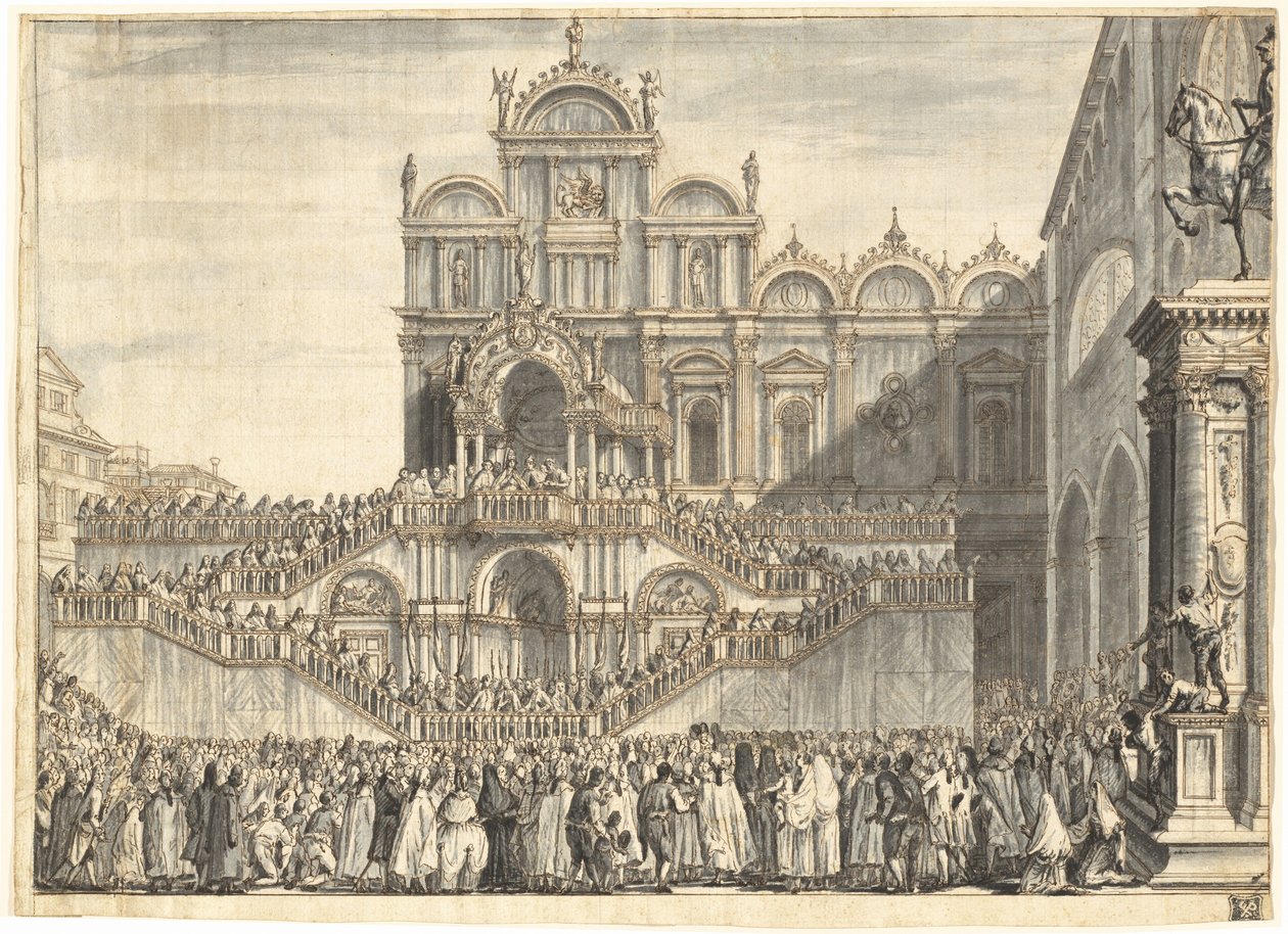Campo San Zanipolo Decorated for the Visit of Pius VI by Domenico Fossati