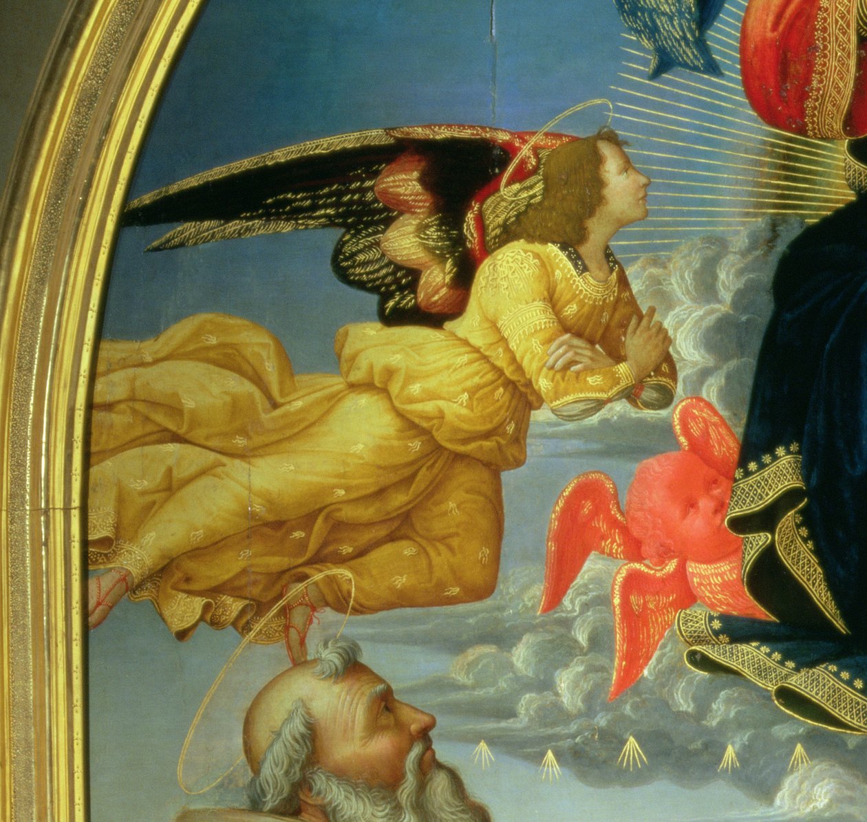 Christ in Glory with St. Benedict, St. Romuald, St. Attinia, St. Grecinia and the Donor, Abbot Buonvicini (detail) by Domenico Ghirlandaio