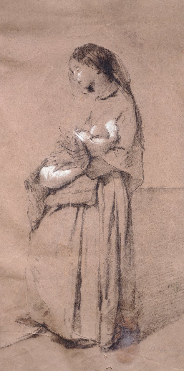 Mother forsaken by Domenico Induno