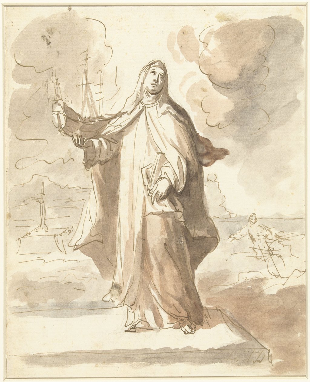 Saint Bridget Standing with the Ship in Her Right Hand by Domenico Mondo