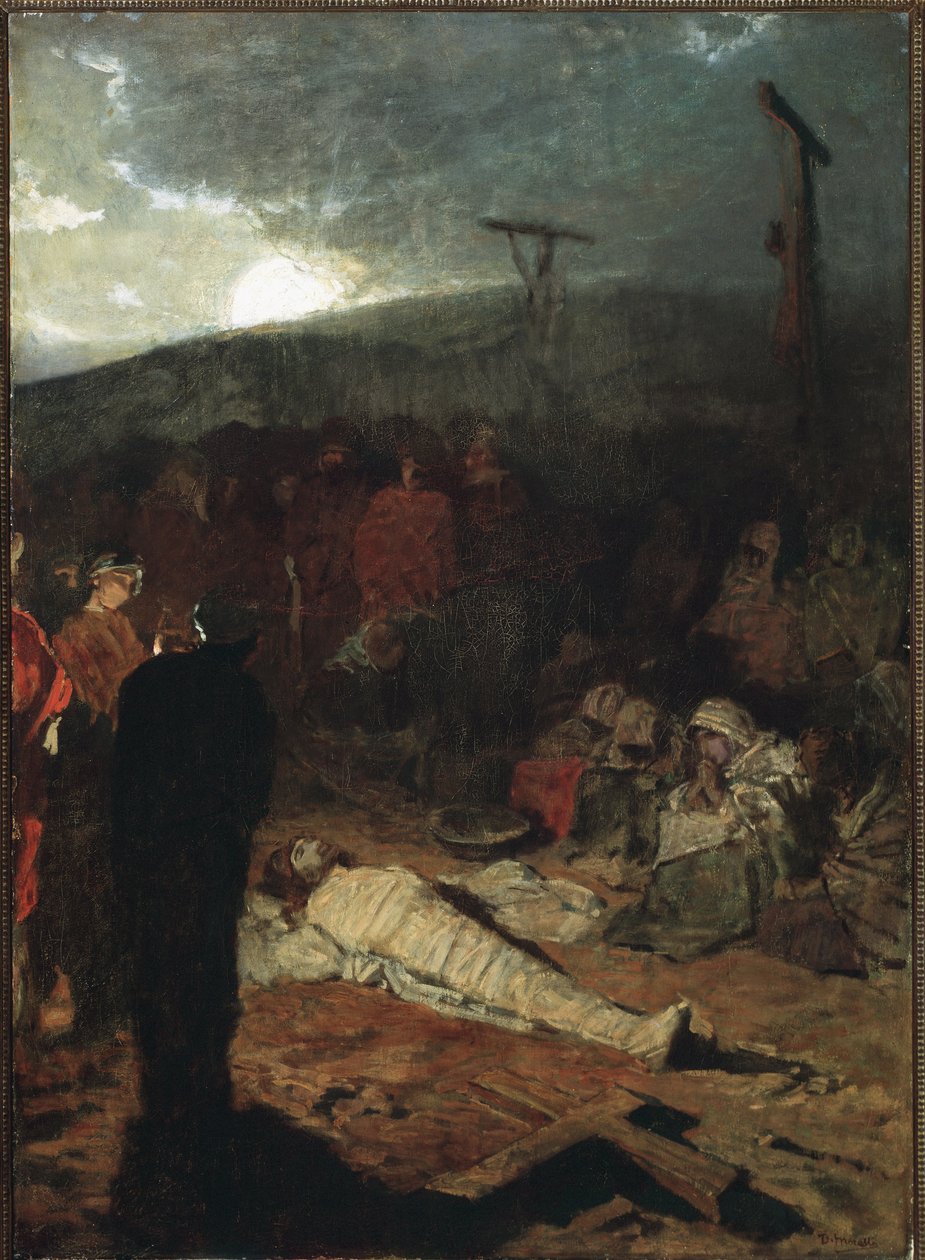 Embalming of the Body of Jesus Christ After Crucifixion by Domenico Morelli