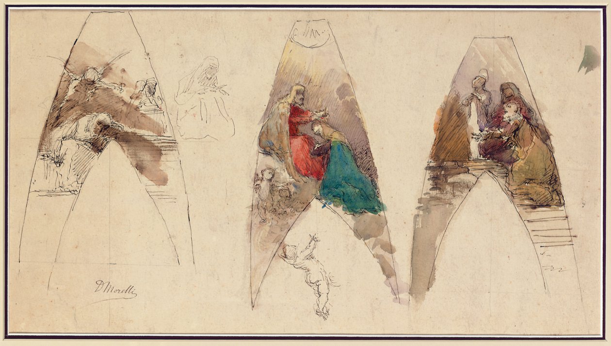 Sketches for an Altarpiece by Domenico Morelli