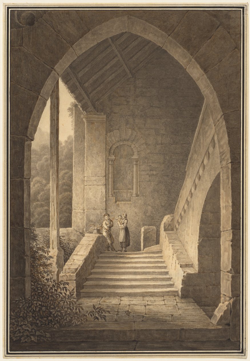 Outer Staircase of a Gothic Ruin by Domenico Quaglio