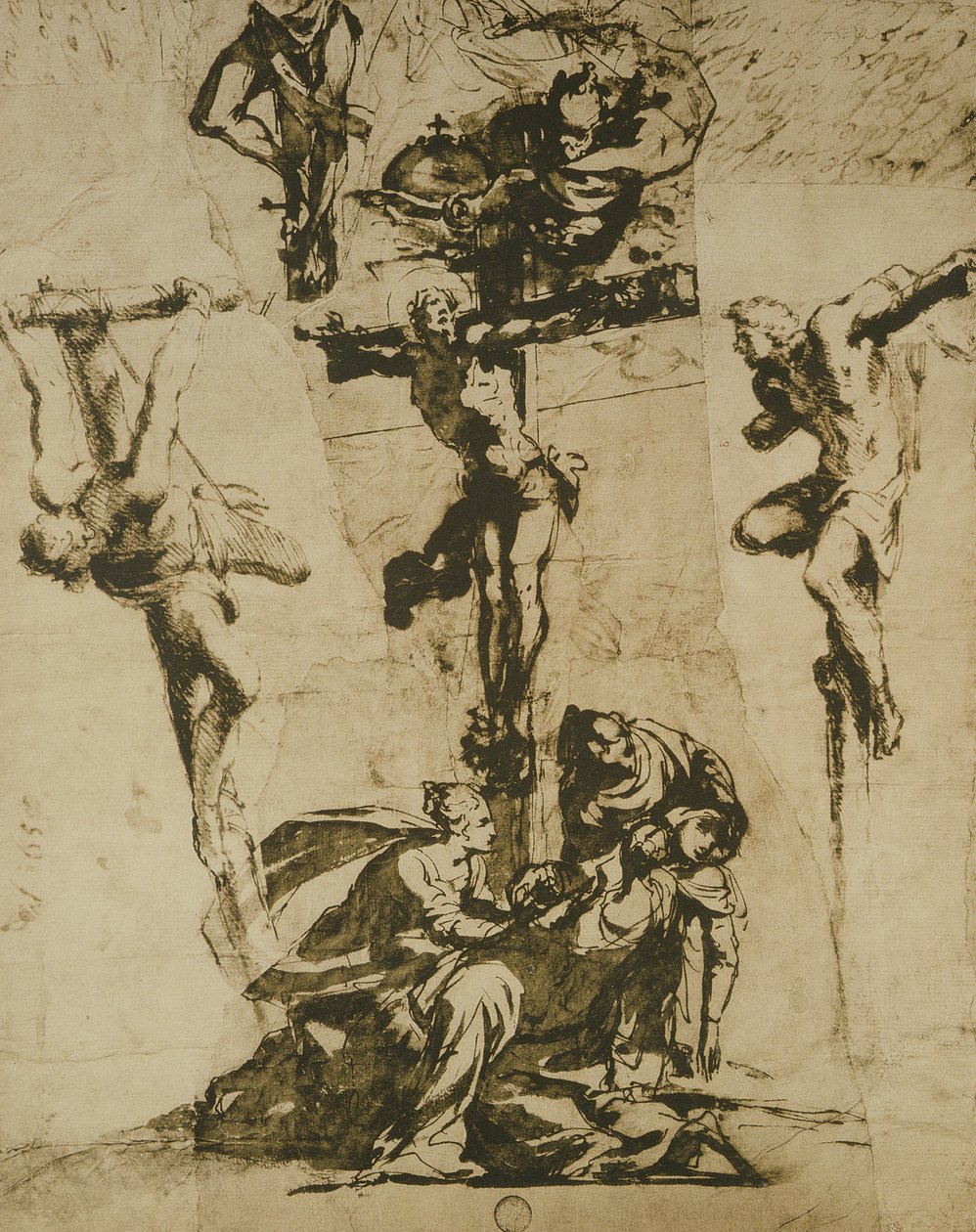 Study of the Crucifixion and the Swooning Virgin by Domenico Robusti Tintoretto