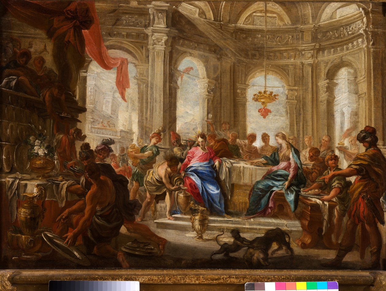 The Wedding of Cana by Domenico the Elder Piola