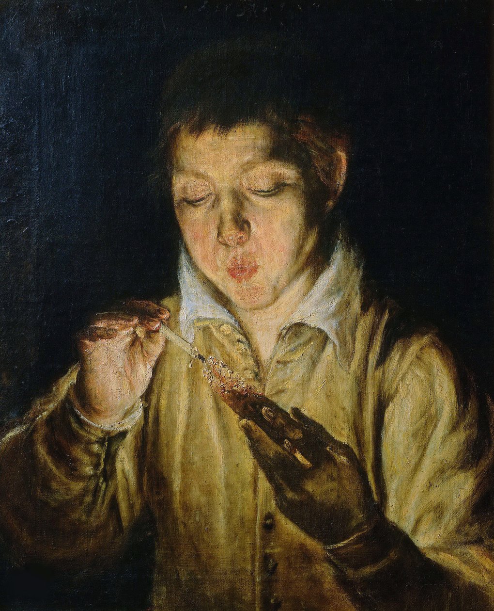 El Soplón Boy Blowing on a Taper, ca 1571-1572 by Dominico El Greco