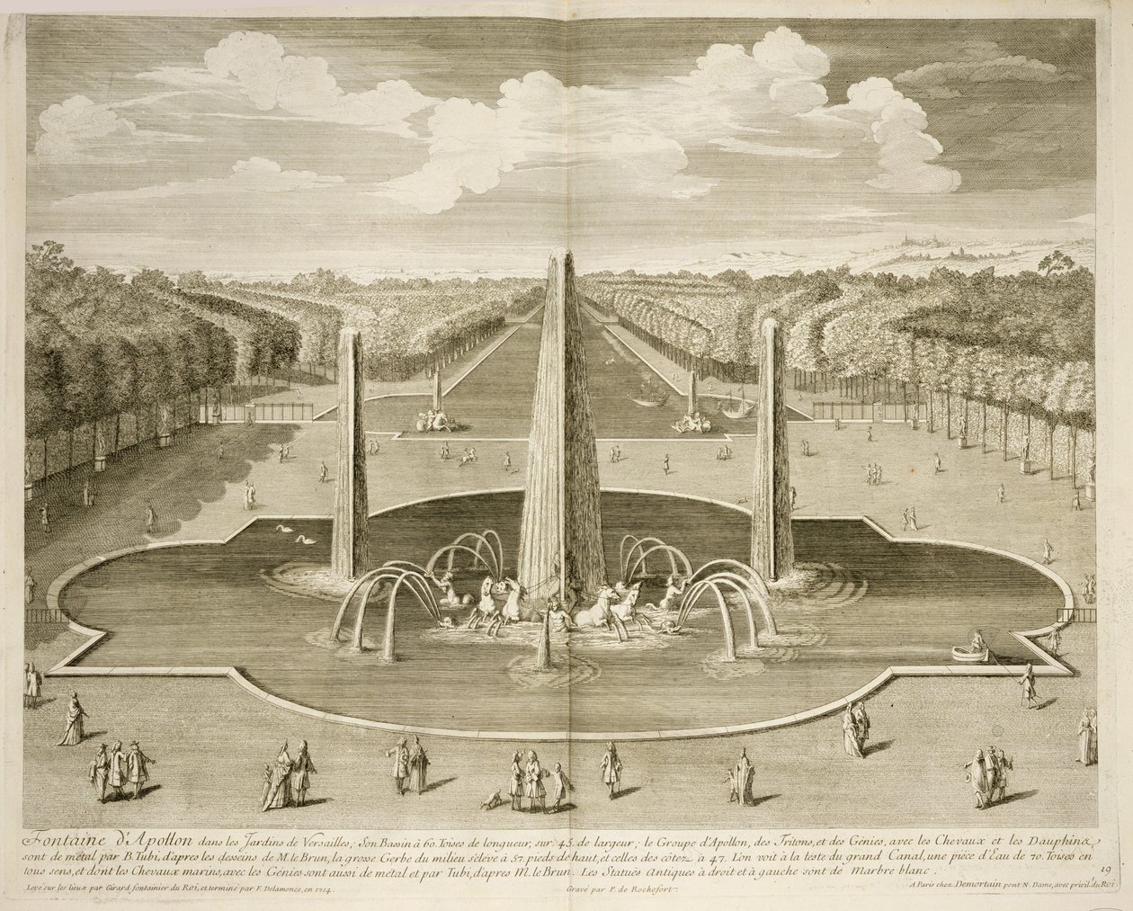 Fountain of Apollo in the Gardens of Versailles by Dominique (after) Girard