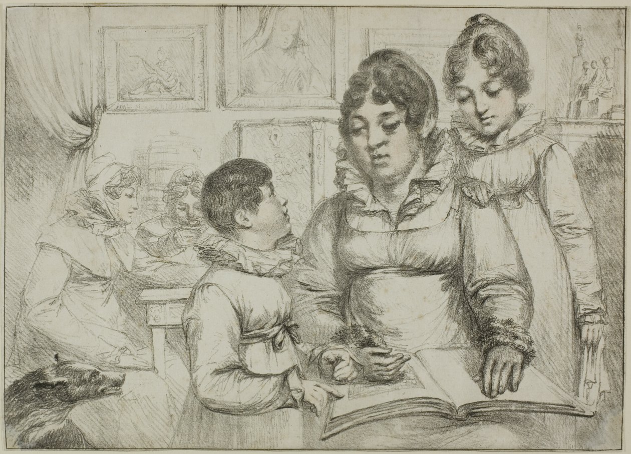 Family Group (Woman Reading to Two Children) by Dominique Vivant Denon