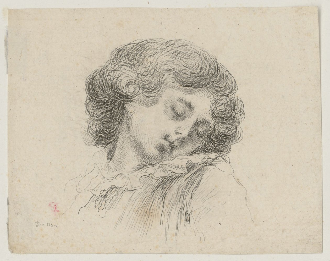Head of a Sleeping Child by Dominique Vivant Denon