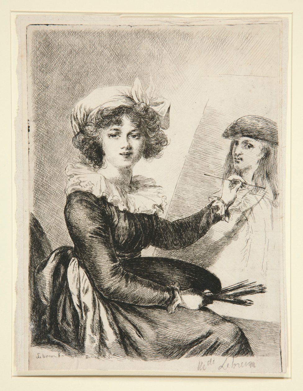 Louise-Elisabeth Vigée-Lebrun, after and in reverse to the self-portrait of 1790 in the Uffizzi by Dominique Vivant Denon