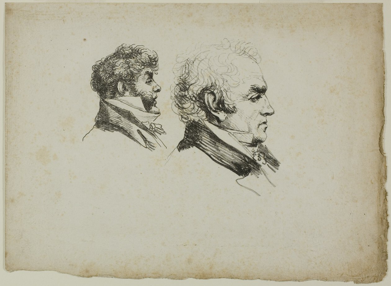 Profile Portrait of the Printers Brunet and Lasteyrie by Dominique Vivant Denon
